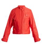 Marine Serre Logo-embroidered Moire Cropped Jacket