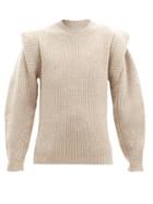 Matchesfashion.com Isabel Marant - Bolton Extended-shoulder Wool-blend Sweater - Womens - Beige