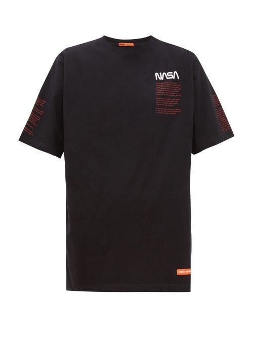 Matchesfashion.com Heron Preston - Nasa Embroidered Cotton T Shirt - Mens - Black Multi