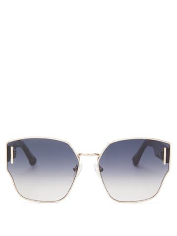 Matchesfashion.com Karen Walker Eyewear - Oracle Oversized-butterfly Metal Sunglasses - Womens - Gold
