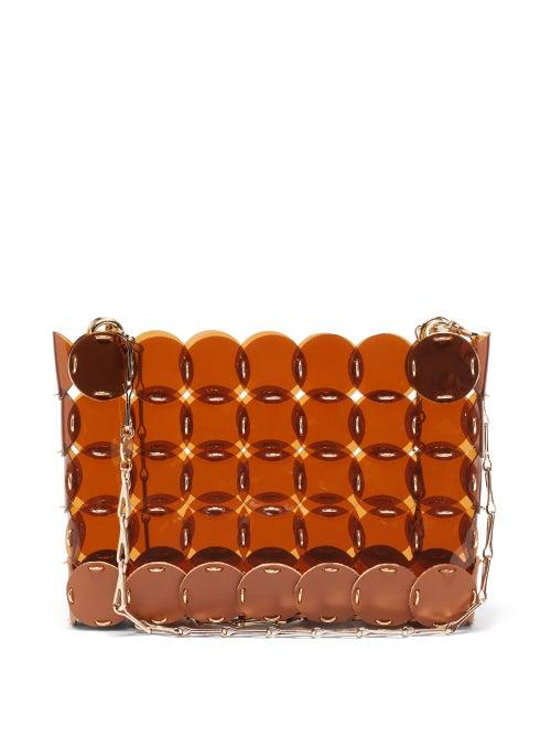 Matchesfashion.com Paco Rabanne - Disc Vinyl And Leather Chainmail Shoulder Bag - Womens - Brown