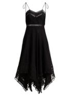 Matchesfashion.com Zimmermann - Juno Cotton And Lace Scarf Dress - Womens - Black