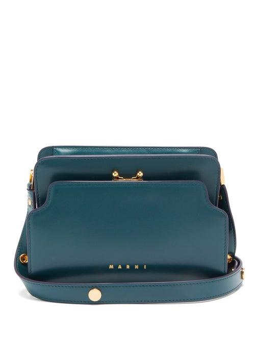 Matchesfashion.com Marni - Trunk Reverse Mini Leather Cross-body Bag - Womens - Green