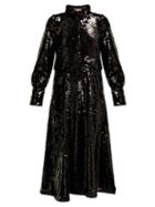 Matchesfashion.com Ganni - Sonora Sequinned Midi Dress - Womens - Black