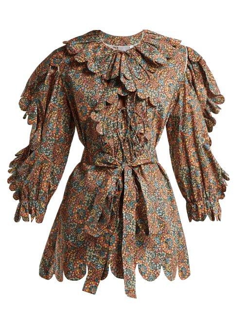 Matchesfashion.com Horror Vacui - Deus Floral Print Cotton Blouse - Womens - Black Multi