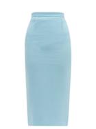 Matchesfashion.com Roland Mouret - Arreton Wool Crepe Pencil Skirt - Womens - Light Blue