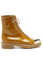 Matchesfashion.com Gabriela Hearst - Riccardo Toe-cap Leather Lace-up Boots - Womens - Tan Gold
