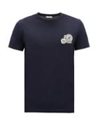 Matchesfashion.com Moncler - Double-logo Cotton-jersey T-shirt - Mens - Navy