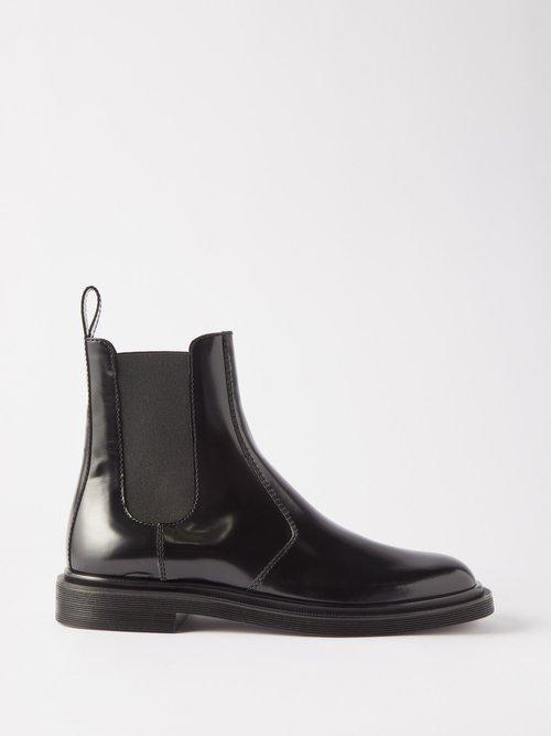 The Row - Elastic Ranger Leather Chelsea Boots - Womens - Black