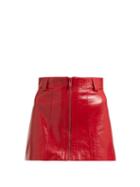 Matchesfashion.com Miu Miu - Crackled Leather Mini Skirt - Womens - Red