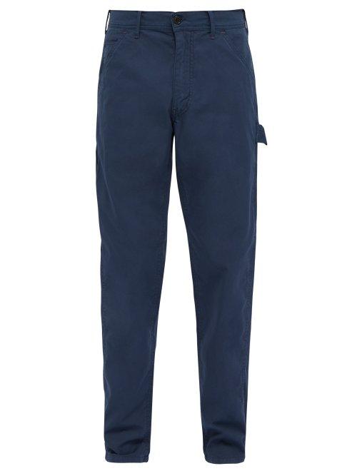 Matchesfashion.com President's - Cotton Poplin Carpenter Trousers - Mens - Navy