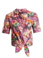 Matchesfashion.com Isabel Marant - Nelia Floral Print Tie Waist Shirt - Womens - Purple Multi
