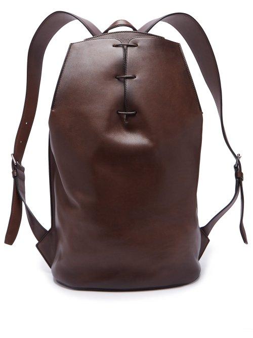 Matchesfashion.com Berluti - Lace Up Leather Backpack - Mens - Brown