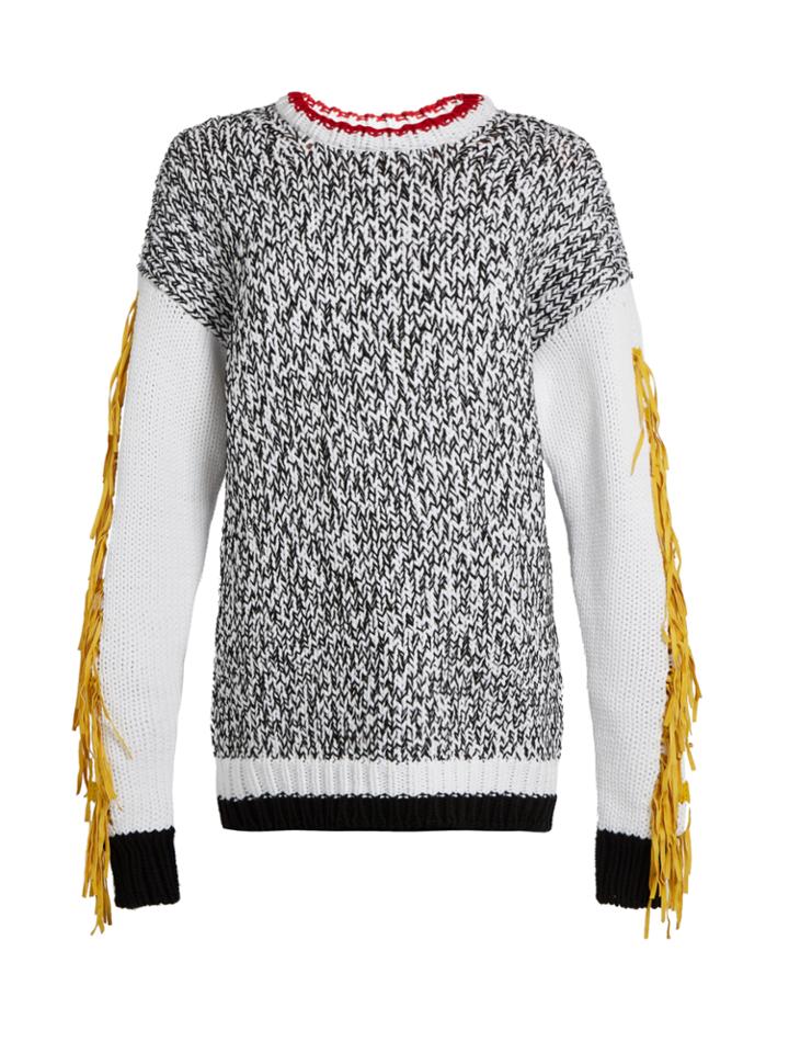 Joseph Xtreme Fringed-sleeve Cotton-blend Sweater