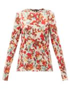 Matchesfashion.com Proenza Schouler - Floral-print Cotton-jersey Long-sleeved T-shirt - Womens - Red Multi
