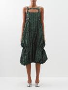 Chopova Lowena - Gathered Fil-coup Taffeta Midi Dress - Womens - Green Multi
