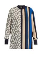 Diane Von Furstenberg Contrast-panel Silk Shirt