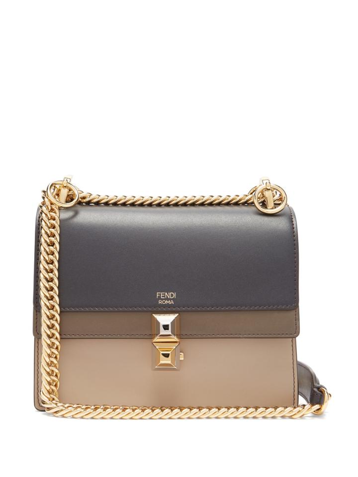 Fendi Kan I Stripe Small Leather Cross-body Bag