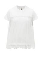 Matchesfashion.com Noir Kei Ninomiya - Gathered-tulle Cotton T-shirt - Womens - White
