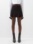 The Frankie Shop - Audrey Pleated Cotton Mini Skirt - Womens - Black