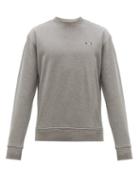 Matchesfashion.com Ami - Tricolour Logo Embroidered Cotton Sweatshirt - Mens - Grey