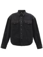 Ladies Rtw Wardrobe. Nyc - Curved-hem Denim Jacket - Womens - Black