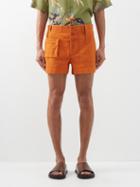 Etro - Cargo-pocket Cotton-twill Shorts - Mens - Orange