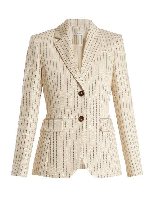 Matchesfashion.com Altuzarra - Fenice Single Breasted Pinstriped Blazer - Womens - Cream White