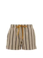 Matchesfashion.com On The Island By Marios Schwab - Sennen Striped Twill Shorts - Womens - Green Stripe