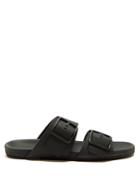 Lanvin Grained-leather Slides