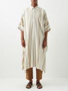 Marrakshi Life - Striped Cotton-canvas Kaftan - Mens - Cream Multi