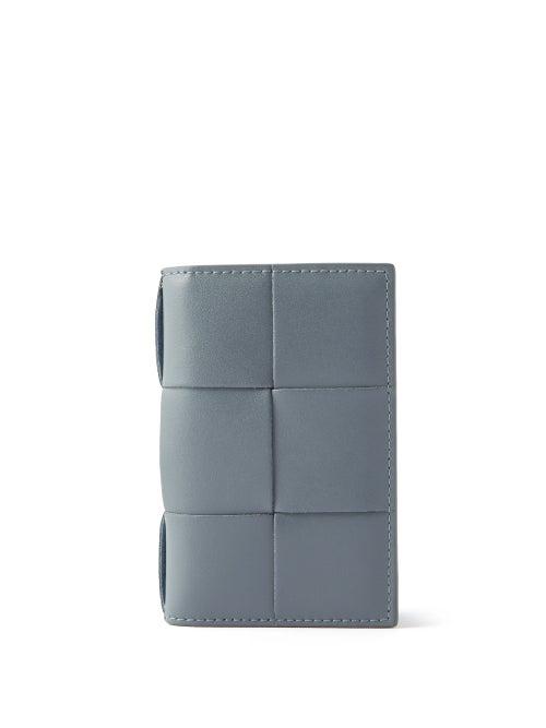 Bottega Veneta - Intrecciato-leather Bi-fold Wallet - Mens - Grey