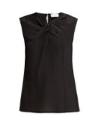 Matchesfashion.com Raey - Knot Front Silk Top - Womens - Black