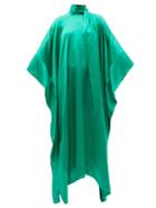 Taller Marmo - New Age Silk-satin Kaftan - Womens - Green