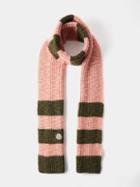 Moncler - Striped Wool-blend Scarf - Womens - Pink Brown