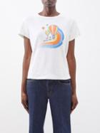 Re/done - Carried Away-print Cotton T-shirt - Womens - White Multi