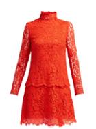 Matchesfashion.com Dolce & Gabbana - Cotton Blend Lace Dress - Womens - Red