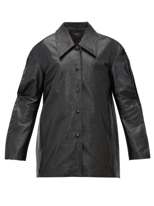 Matchesfashion.com A.w.a.k.e. Mode - Rave Knight Cotton Blend Vinyl Jacket - Womens - Black