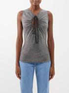 Christopher Kane - The Mercury Keyhole-cutout Crystal-embellished Top - Womens - Silver