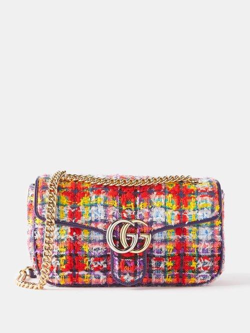 Gucci - Gg Marmont Small Tweed Shoulder Bag - Womens - Multi