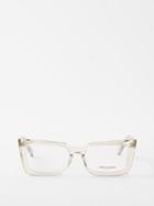 Saint Laurent Eyewear - Square Acetate Glasses - Womens - Clear Multi
