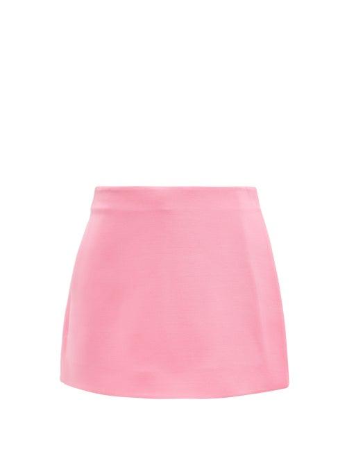 Matchesfashion.com Valentino - Wool-blend Crepe Couture Mini Skort - Womens - Pink