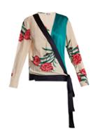 Matchesfashion.com Diane Von Furstenberg - Farren Print Contrast Panel Woven Top - Womens - Cream Multi