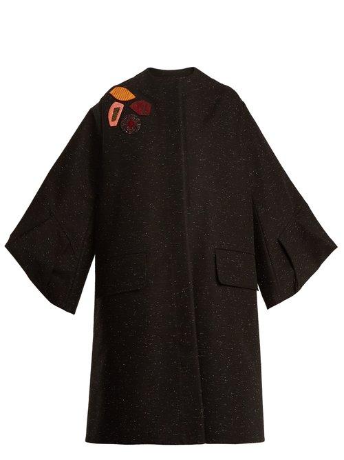 Matchesfashion.com Roksanda - Rimini Origami Sleeved Embellished Coat - Womens - Black Multi
