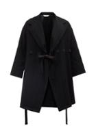 Sasquatchfabrix. - Youryuu Belted Winkled Wool-blend Overcoat - Mens - Black