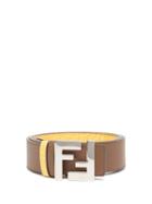 Mens Accessories Fendi - Ff-vertigo Reversible Leather Belt - Mens - Brown