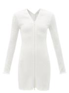 Proenza Schouler White Label - Zip-front Smocked Cotton Dress - Womens - White