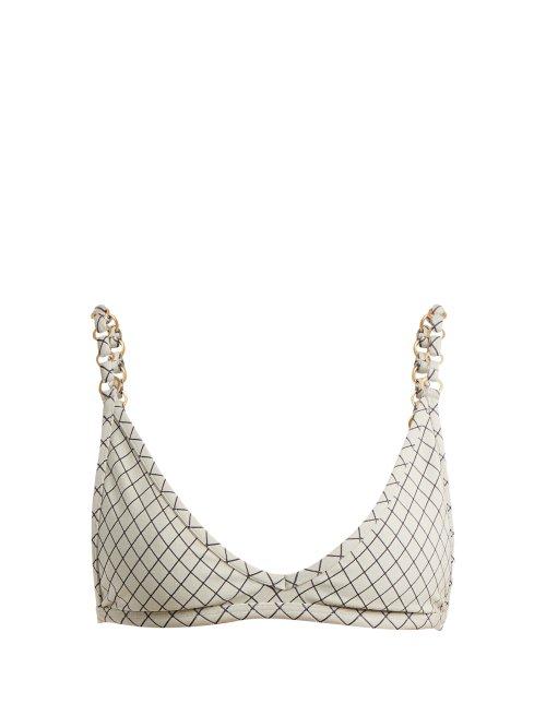 Matchesfashion.com Made By Dawn - Linx Triangle Bikini Top - Womens - Blue Multi