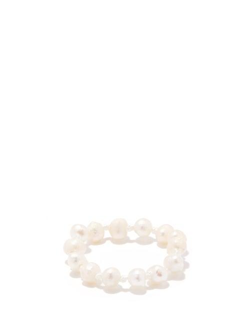 Hermina Athens - Baroque Pearl Ring - Womens - White