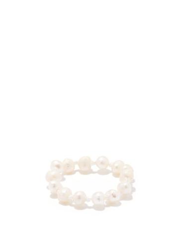Hermina Athens - Baroque Pearl Ring - Womens - White